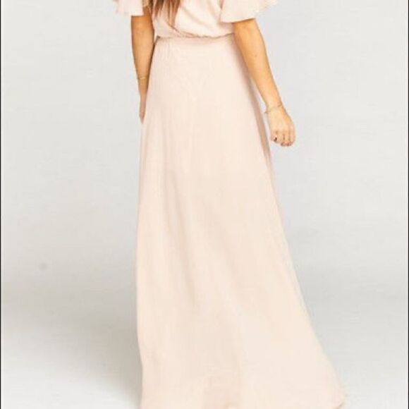 SHOW Me Your Mumu Sophia Wrap Dress Dusty Blush Crisp Nwt - Picture 5 of 15
